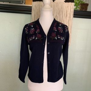 Pendleton petite stitched floral cardigan